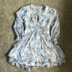 LAST CHANCE - Floral open back dress with ruffles